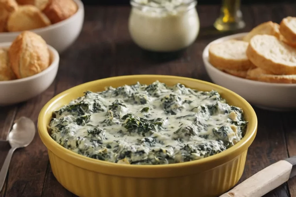 chips and spinach dip