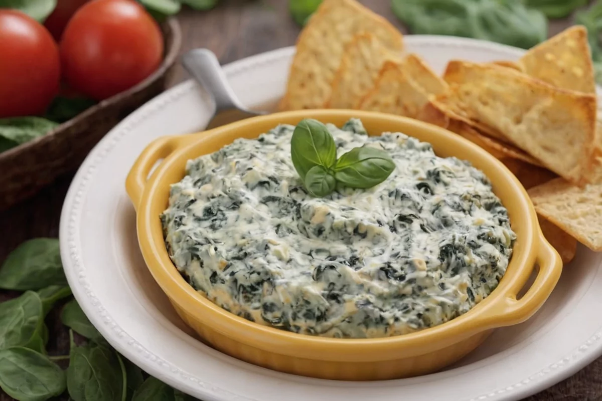 chips and spinach dip