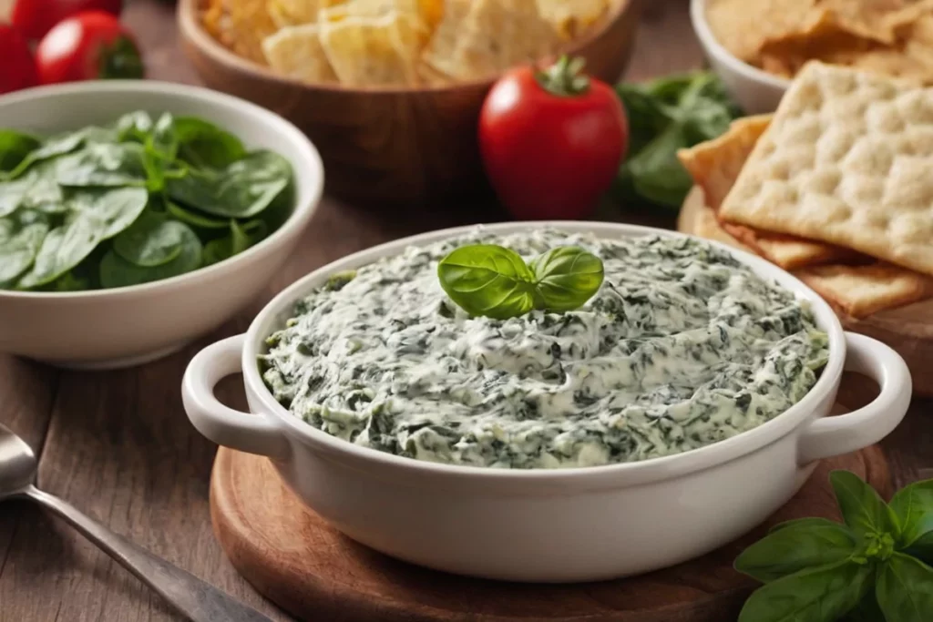 chips and spinach dip