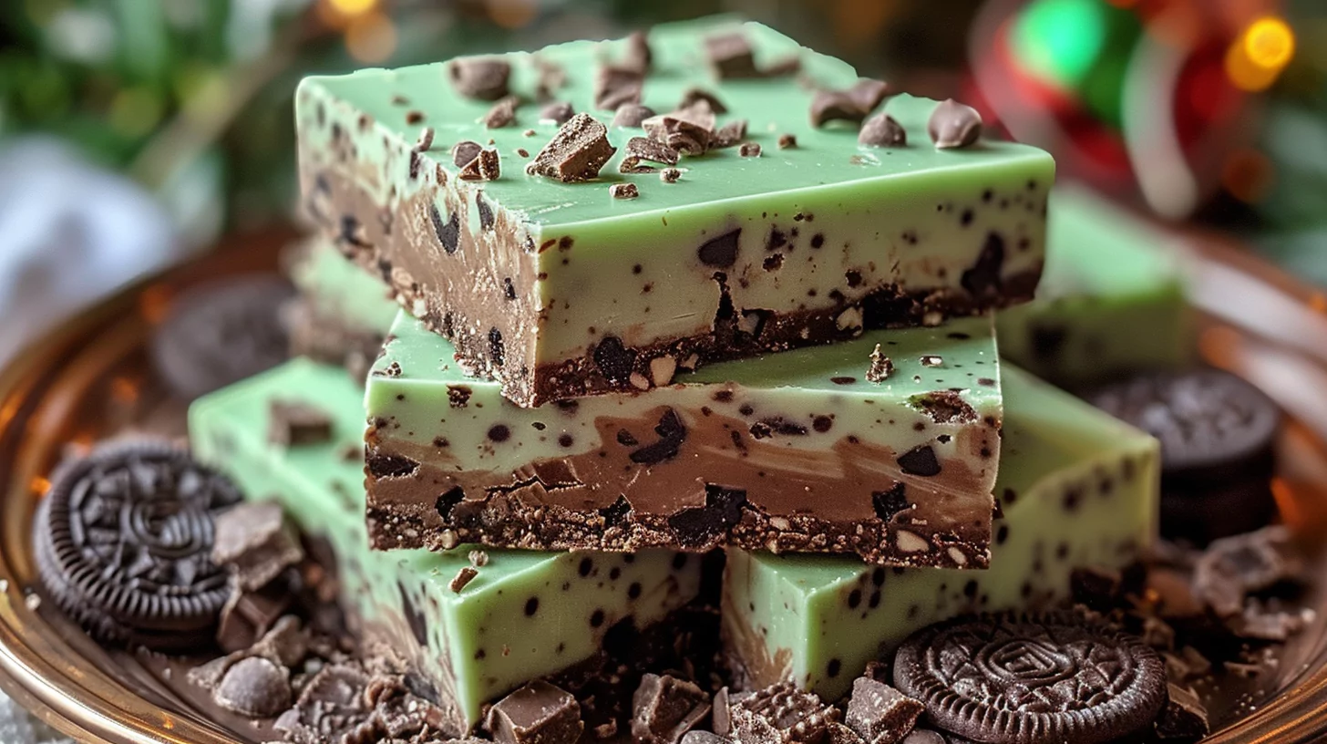 Christmas Mint Oreo Fudge