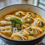 Easy Thai Red Curry Dumpling Soup