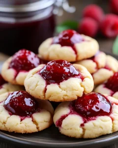 Raspberry Cheesecake Thumbprint Cookies