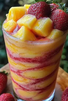 Pineapple Strawberry Swirled Slushies