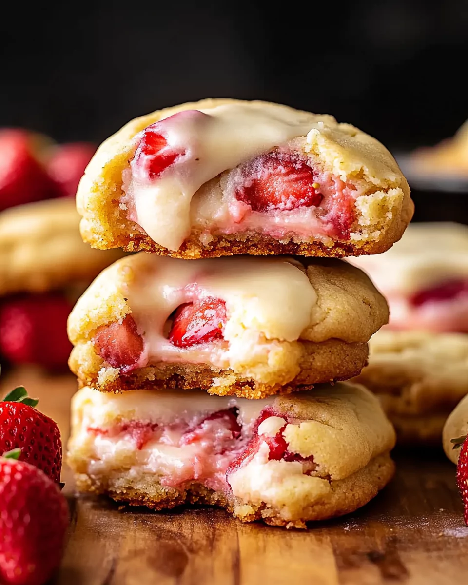 Strawberry Cheesecake Stuffed Cookies