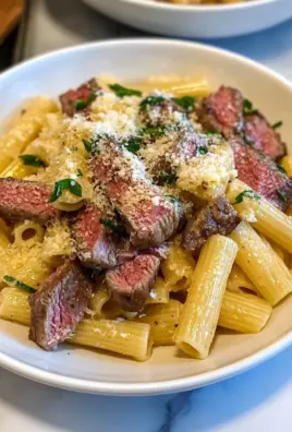 Garlic Parmesan Steak Pasta