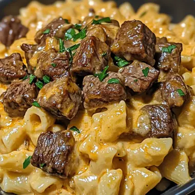 Creamy Honey Buffalo Steak Pasta Bake