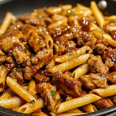 One-Pan Bold Honey BBQ Chicken & Steak Pasta