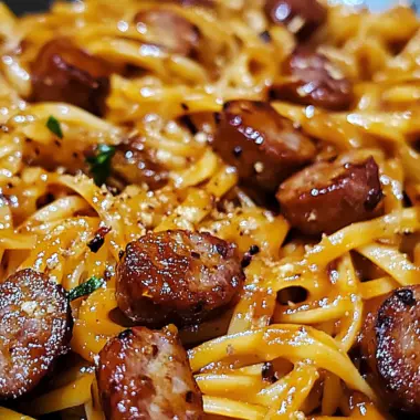 One-Pan Fiery Creamy Honey BBQ Sausage Pasta