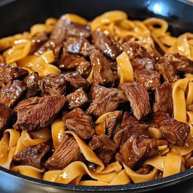 One-Pan Velvety Honey BBQ Steak Fettuccine