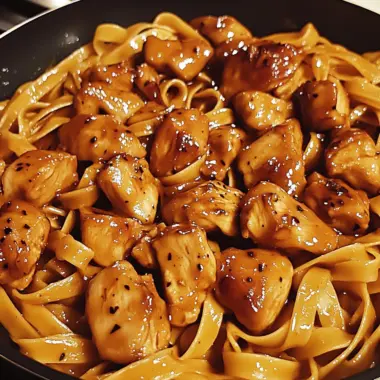 One-Pan Zesty Honey Garlic Chicken Fettuccine