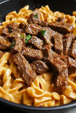 One-Skillet Creamy BBQ Ranch Steak Pasta