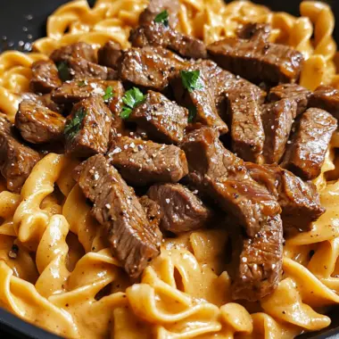 One-Skillet Creamy BBQ Ranch Steak Pasta