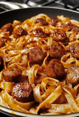 One-Skillet Spicy Honey BBQ Sausage Pasta