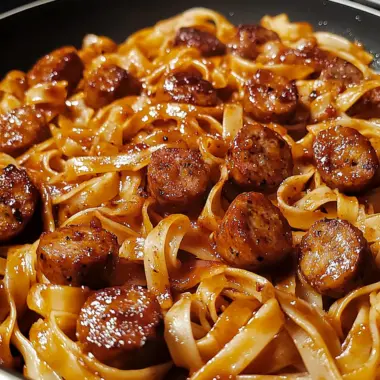 One-Skillet Spicy Honey BBQ Sausage Pasta