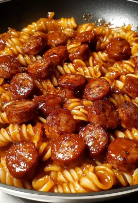 One-Skillet Spicy Honey BBQ Sausage & Pasta