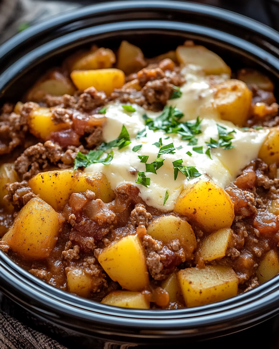 Slow Cooker Cowboy Potato Casserole