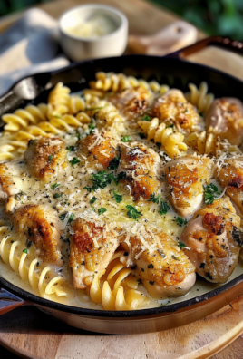 Creamy Garlic Butter Chicken and Rotini in Parmesan Sauce