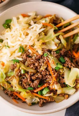 Easy Asian Ground Beef and Cabbage Stir Fry