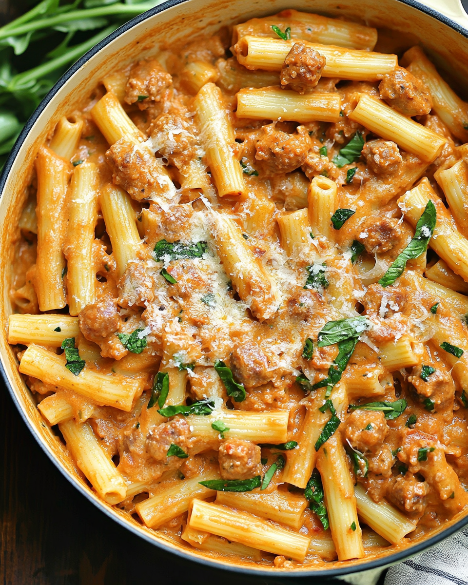 Creamy Sausage Rigatoni