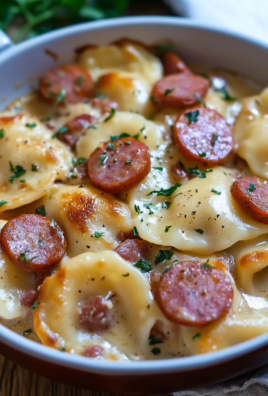 Crockpot Pierogi Casserole with Kielbasa