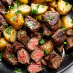 Garlic Butter Steak Bites and Potatoes