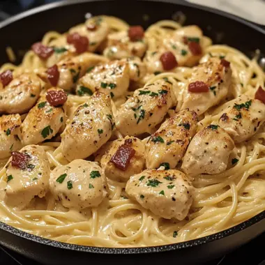 Lazy Day Chicken Carbonara Skillet