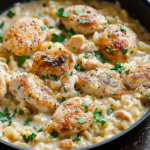 One-Pan Creamy Parmesan Chicken & Rice