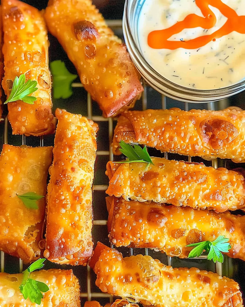 Air Fryer Buffalo Chicken Egg Rolls