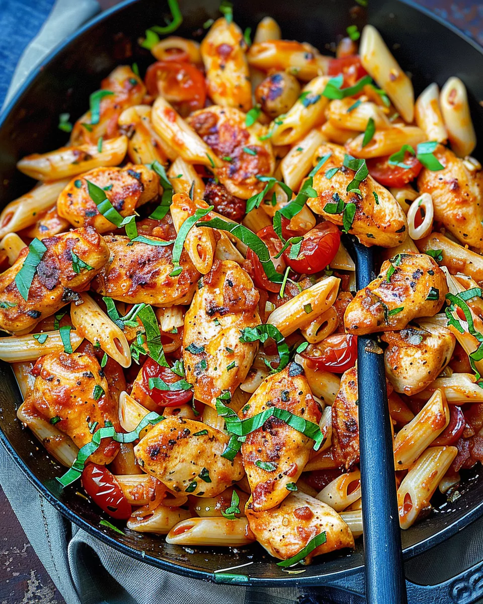 Firecracker Cajun Chicken and Pasta Skillet