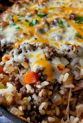 French Onion Ground Beef and Rice Casserole