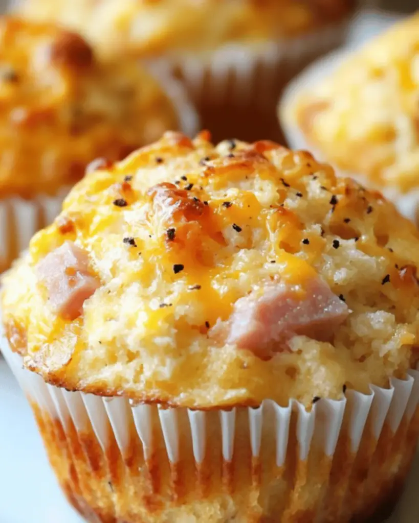 Ham and Cheese Fluffy Muffins