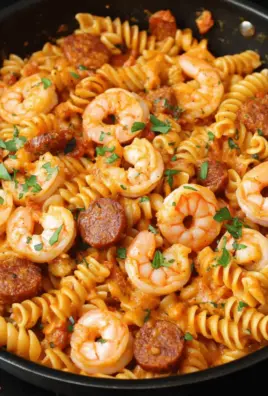 Cajun Ranch Shrimp and Sausage Pasta Skillet