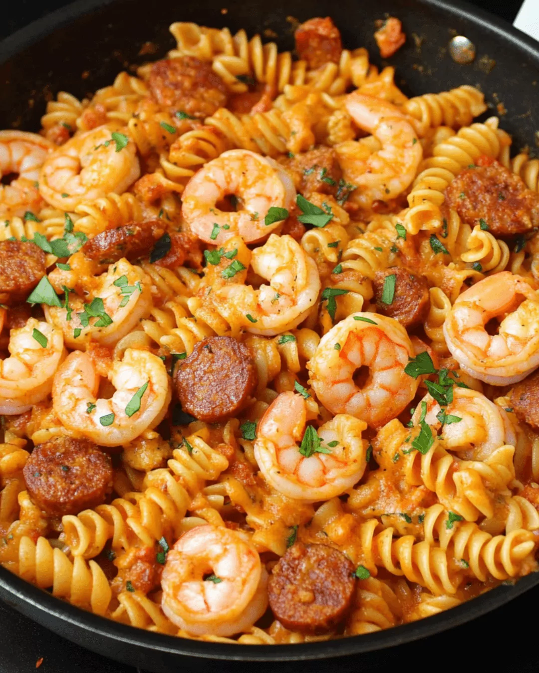 Cajun Ranch Shrimp and Sausage Pasta Skillet