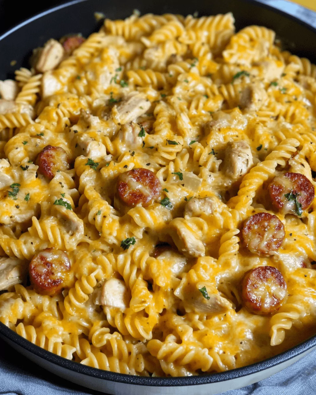 One-Pot Cheddar Ranch Chicken and Sausage Rotini