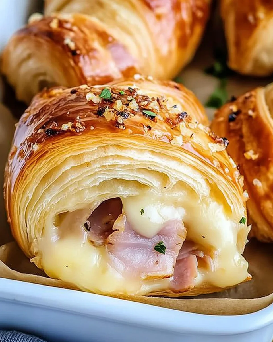 Baked Ham and Cheese Croissants