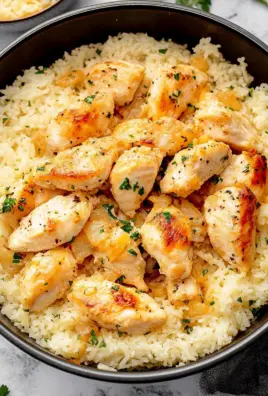 Chicken Scampi with Garlic Parmesan Rice