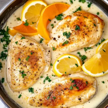 Creamy Lemon Pepper Skillet Chicken