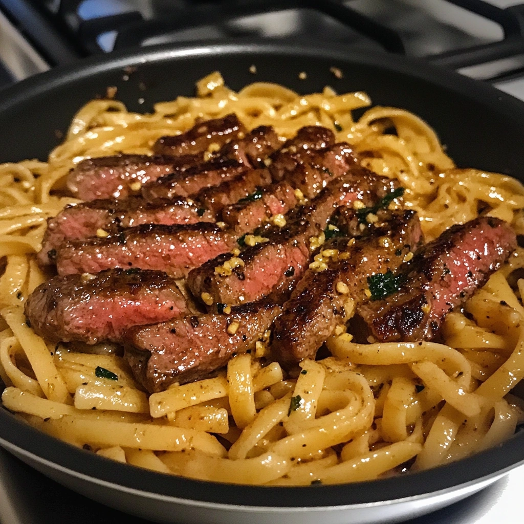 One Pan Honey Garlic Steak and Pasta 2