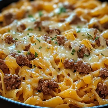 One-Pot Beef and Cheddar Ranch Pasta