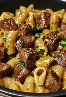 One-Skillet Creamy Cajun Garlic Steak Bites Pasta
