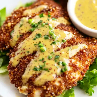 Pretzel Crusted Chicken with Honey Mustard Sauce