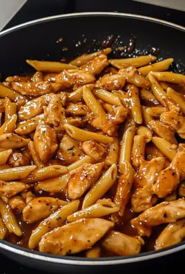 Sticky Honey Garlic Chicken Penne Skillet