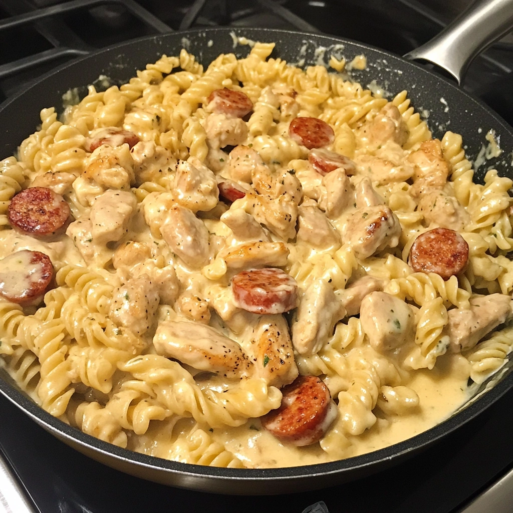 Creamy Pepper Jack Chicken Sausage Pasta