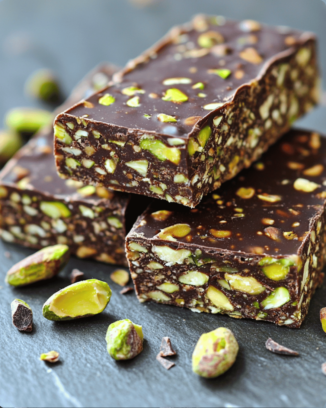 Dark Chocolate Pistachio No-Bake Energy Bars