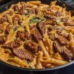 Skillet Creamy Spicy Cajun Steak Cheddar Pasta Recipe 2