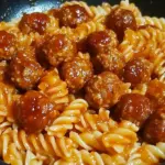 Sweet and Tangy BBQ Meatball Pasta