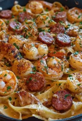 Cajun Shrimp and Sausage Alfredo Pasta