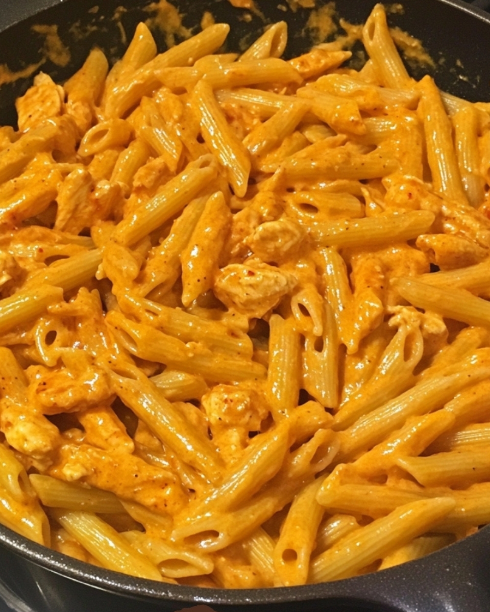 Creamy Buffalo Garlic Parmesan Chicken Pasta