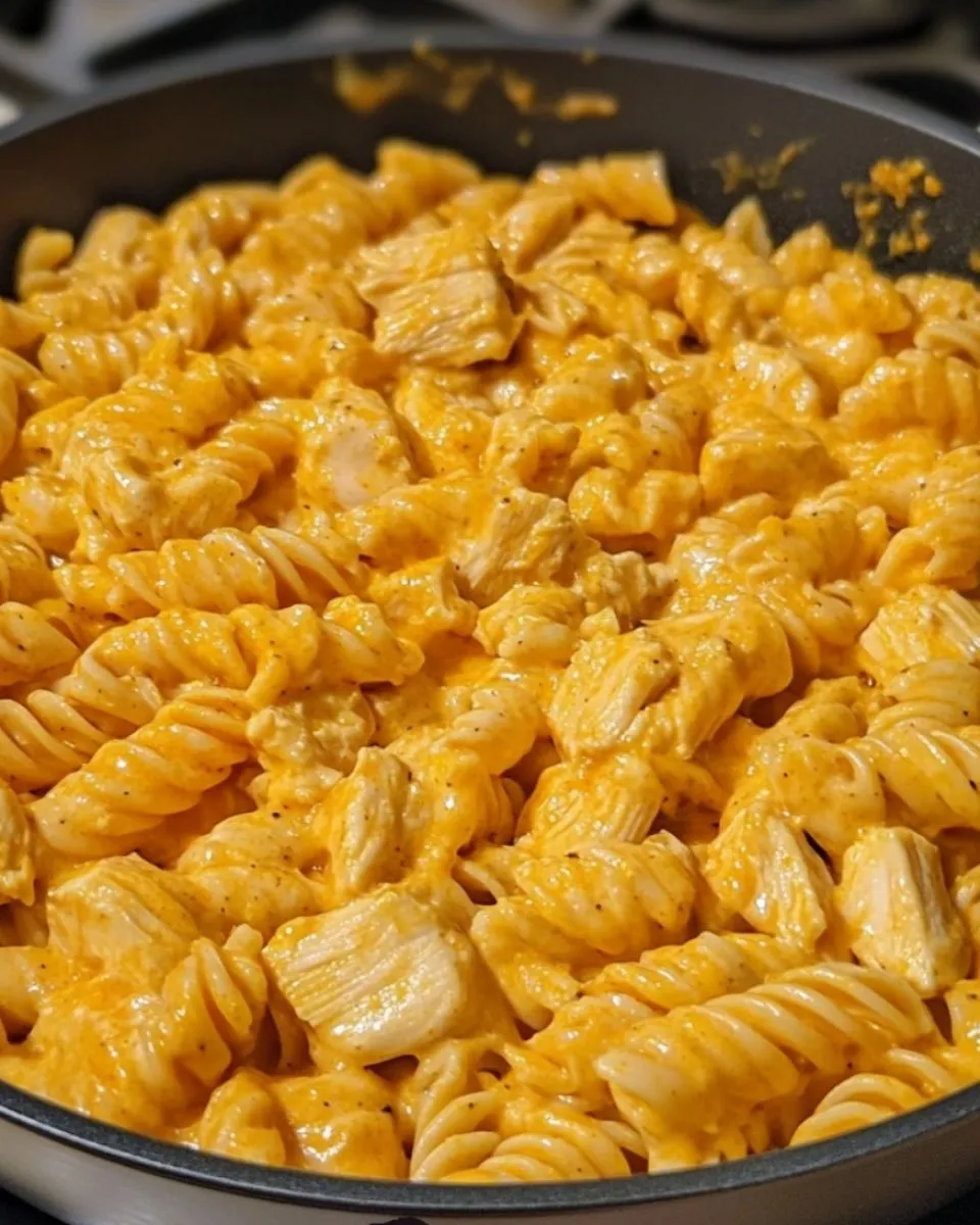 One Pot Cheesy Buffalo Ranch Pasta