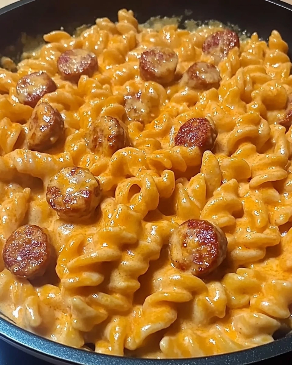 Skillet Creamy Buffalo Chicken Sausage Pasta